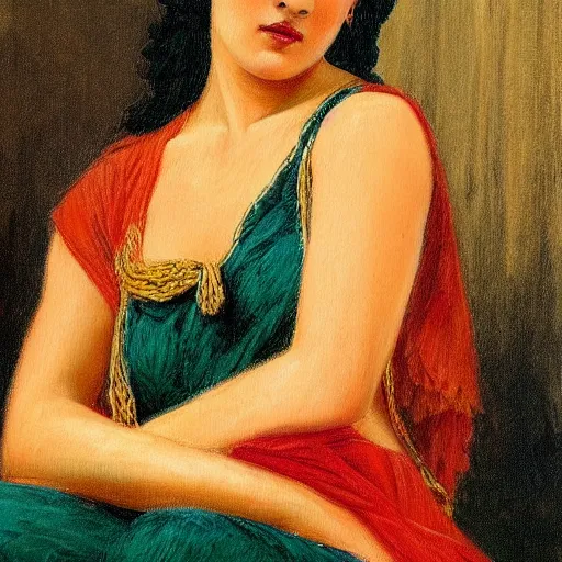 Image similar to a painting in the style of john william godward