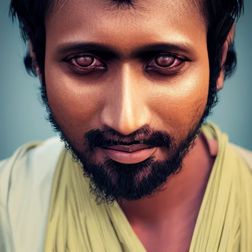 Prompt: portrait of bangladeshi singer james from the band nagar baul, wikipedia, photorealistic, 8 4 mm, editorial photography, high details, octane render, 4 k