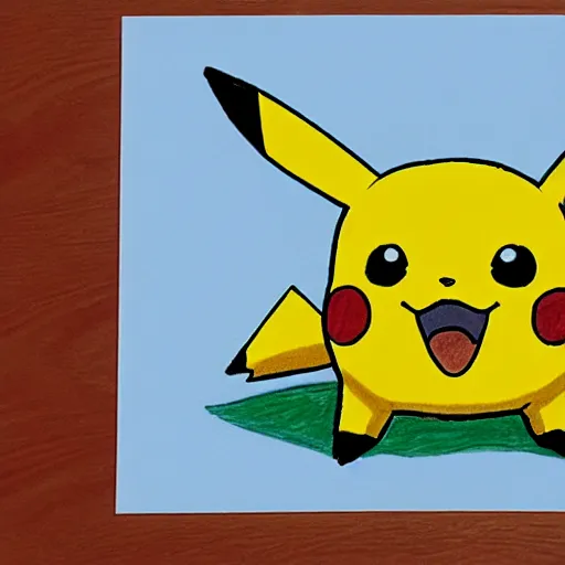 Prompt: a child drawing of pikachu