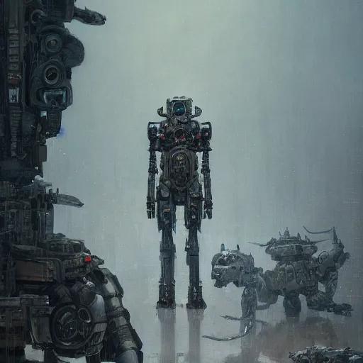 Prompt: anthropomorphic shiba inu mecha robot armor, dark sci - fi background, intricate, highly detailed, smooth, artstation, painted by wayne barlowe, greg rutkowski, zdislav beksinski, francis bacon