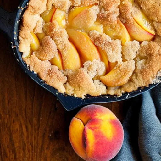 Image similar to extremely appetizing peach cobbler