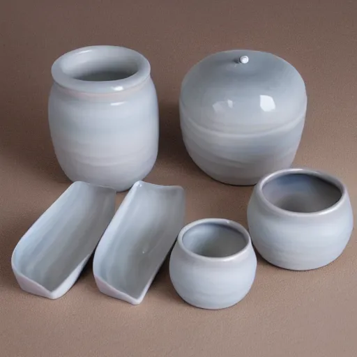 Image similar to ceramic set designed by kemgo kuma