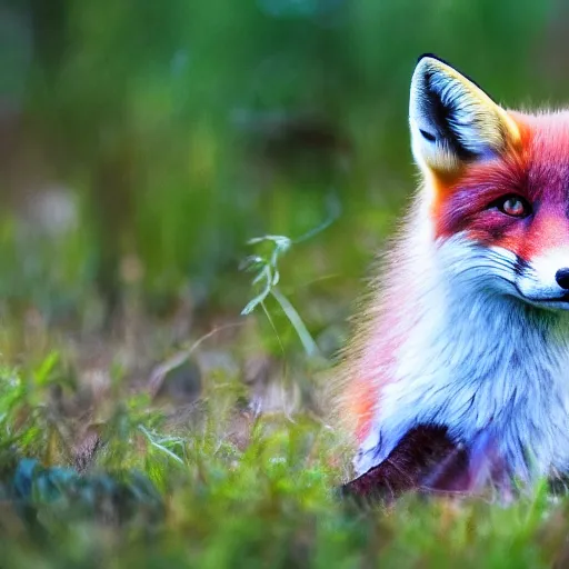 Image similar to ethereal fox, colorful, bright, award winning photo, 8k