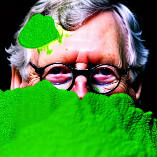 Image similar to photograph portrait of Mitch McConnell covered in green slime, sigma 85mm f/1.4, 4k, depth of field, high resolution, 4k, 8k, hd, full color