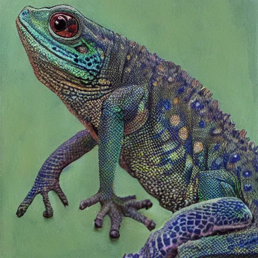 Image similar to portrait of jordan petersen as a lizard