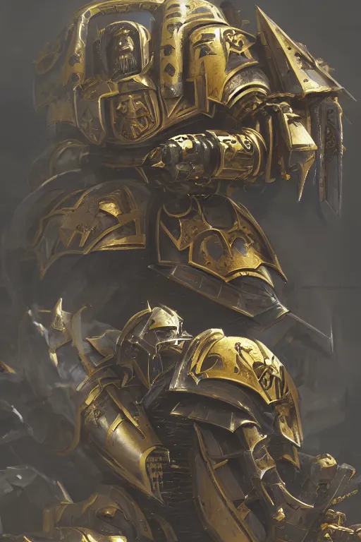 Image similar to armor portrait heros warhammer 4 0 k horus heresy fanart - the primarchs emperor by johannes helgeson animated with vfx concept artist & illustrator global illumination ray tracing hdr fanart arstation zbrush central hardmesh 8 k octane renderer comics stylized