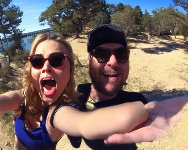 Prompt: gopro footage, first person view of my date with kristen bell