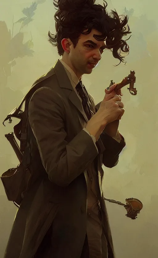 Prompt: a personification of the country nathan fielder, highly detailed, digital painting, artstation, concept art, sharp focus, illustration, art by greg rutkowski and alphonse mucha