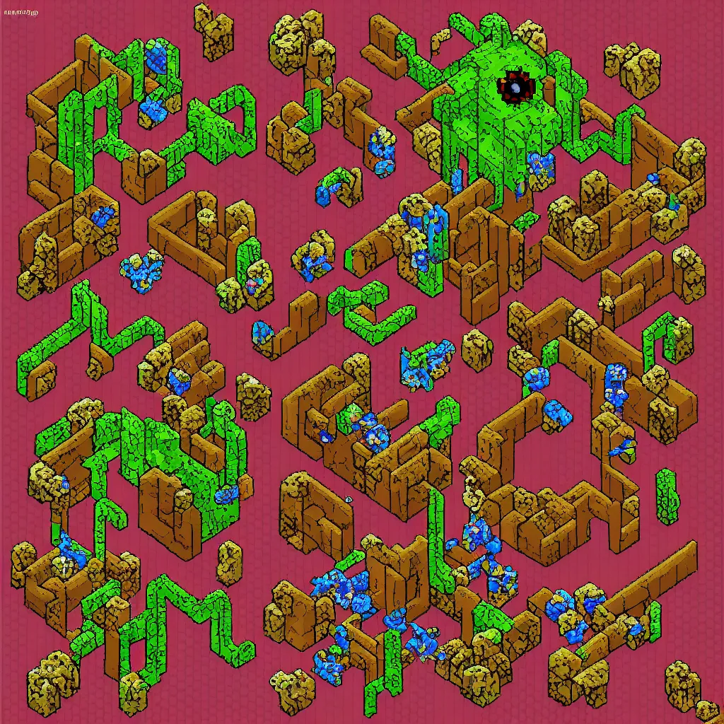 Prompt: pixelated monster inspired by ragnarok online, 1 2 8 bit, 1 0 0 0 x 1 0 0 0 pixel art, 4 k, super detailed, nintendo game, pixelart, high quality, no blur, sharp geometrical squares, concept pixelart