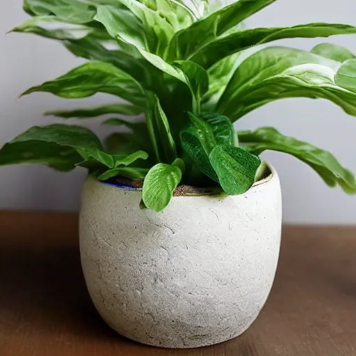 Image similar to a unique interesting pot made from connecting circles houseplants