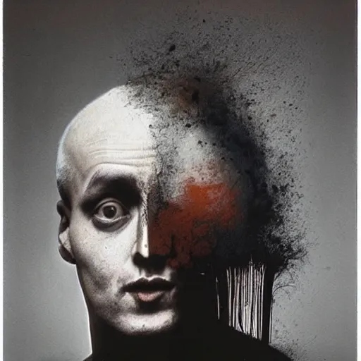 Image similar to to remain upbeat about my characteristics in my book 'Critical Thinking Disorder': Art and Art. Zdzislaw Komberstein and Thomas Mallecht Beksinski’ also got my head shaved