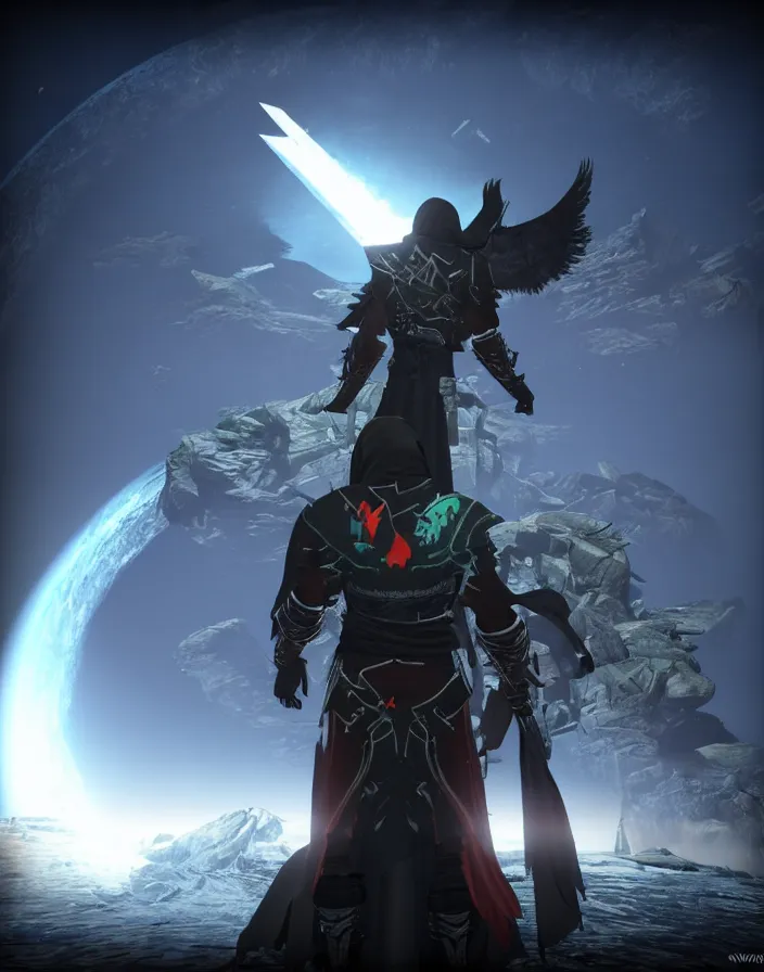 Image similar to god of darkness in destiny by bungie