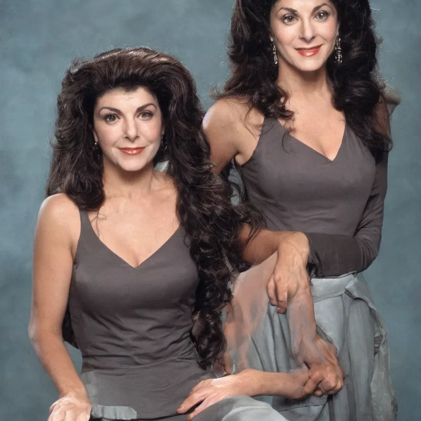 Image similar to deanna troi from the first season of star trek the next generation