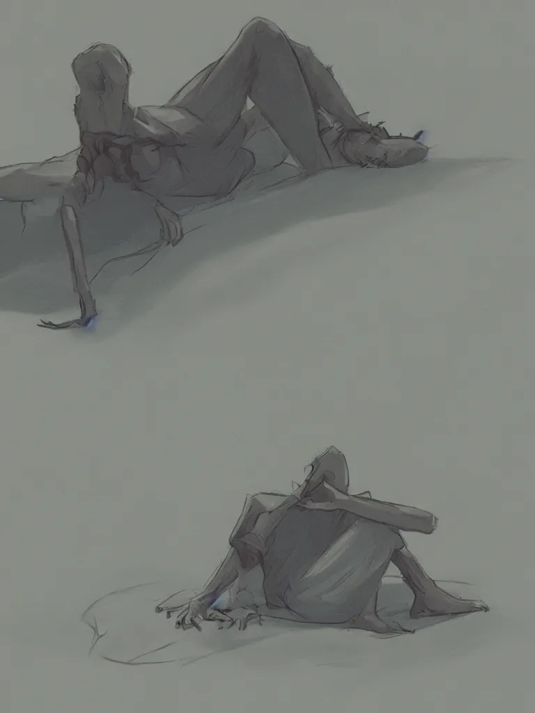 Image similar to depression by disney concept artists, blunt borders, rule of thirds
