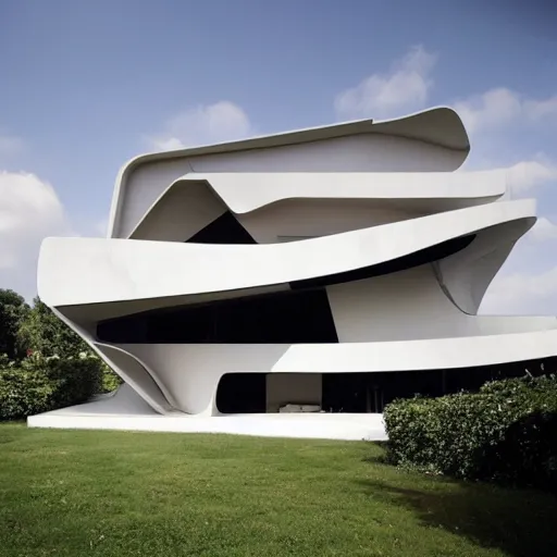 Image similar to house designed by zaha hadid