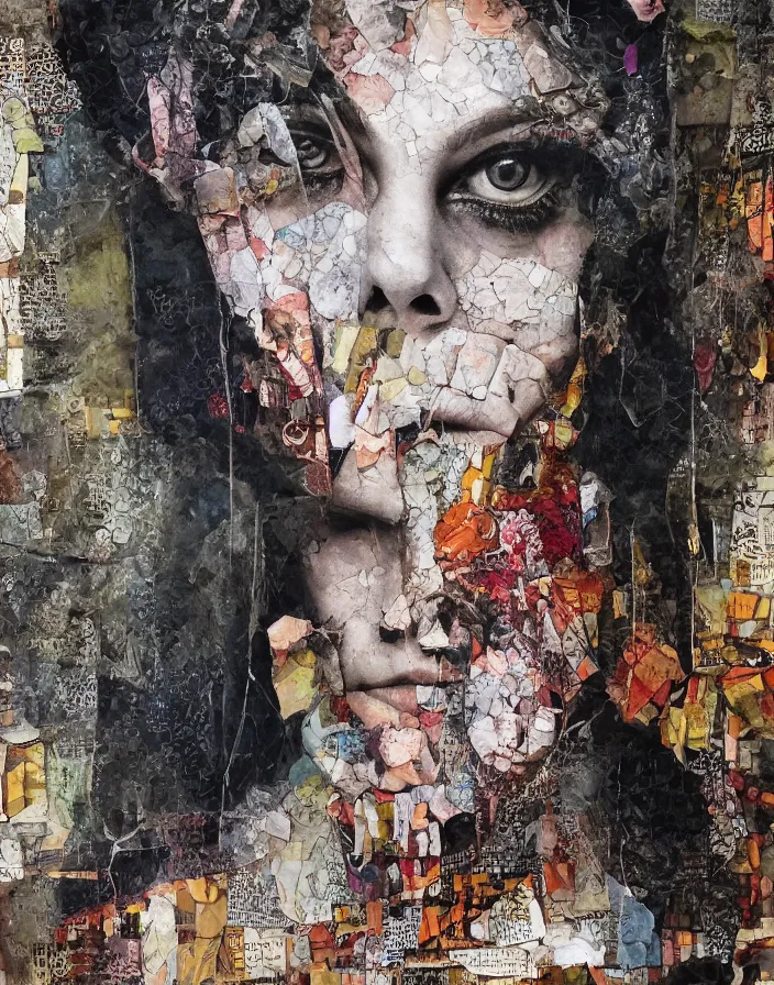 Prompt: unholy sectarian portrait embrace detailed analogue mixed media collage with canvas texture in style of contemporary art, punk art, hyperrealistic beautiful face, photorealistic, expressionism, masterpiece, perfect composition, spectacular quality, intricate oil details