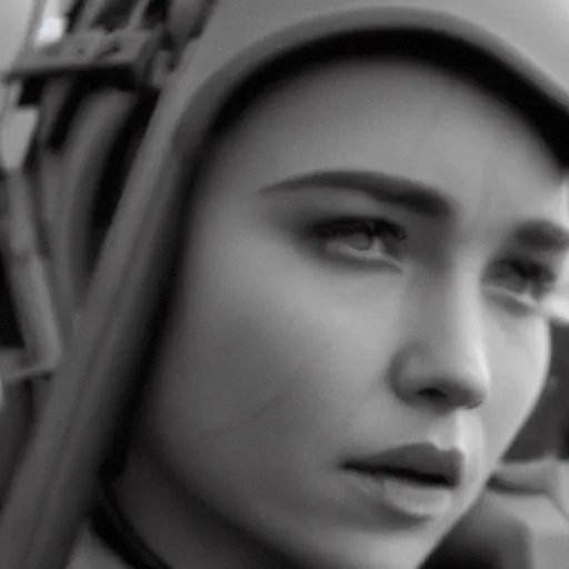 Image similar to a photograph of emilia clark as a female soldier, cinematic lightening, professional, pentax k 1 0 0 0, sharp focus