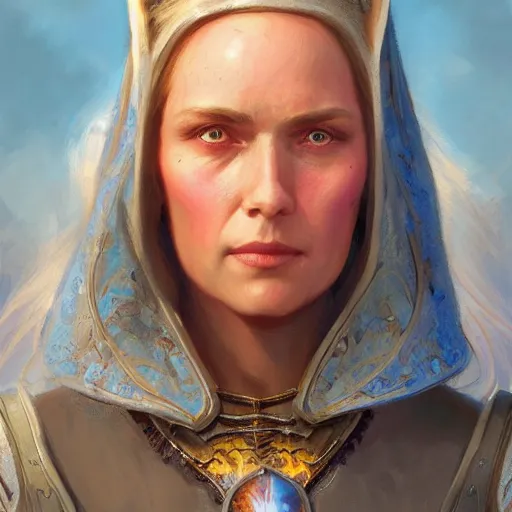 Image similar to the female flame wizard as a realistic d & d fantasy character, closeup portrait art by donato giancola and greg rutkowski, vintage retro, realistic face, digital art, trending on artstation, symmetry!!