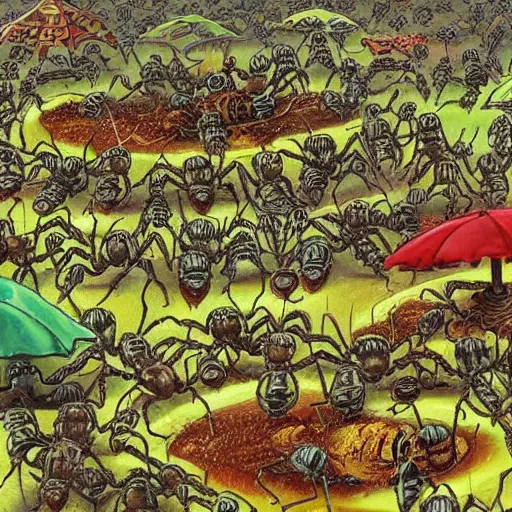 Prompt: riot in ant city,