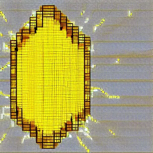 Image similar to yellow crystal gem, cave crystals, neutral background, pixel art