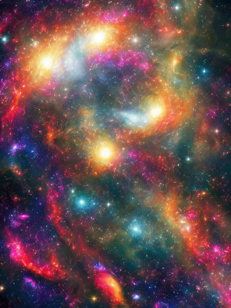 Image similar to celestial epic colorful deepspace image of galaxies, nasa photos, artstation