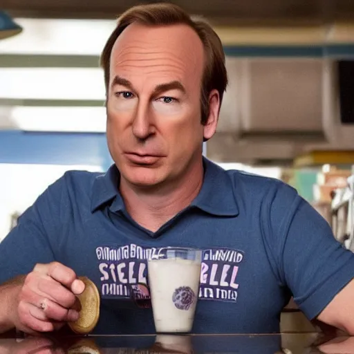 Image similar to bob odenkirk working at cinnabon, better call saul