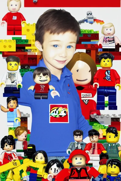 Prompt: a detailed portrait of chris - chan ( christian weston chandler ) wearing a red and blue longsleeve polo shirt, surrounded by legos and amiibos by caravaggio