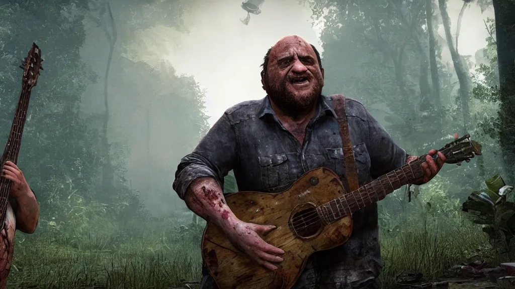 Prompt: danny devito bloater in the last of us, video game, screenshot, next gen graphics, ps 5, unreal engine, ray tracing