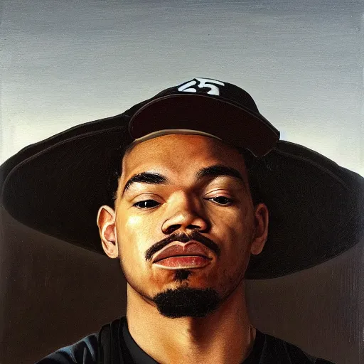 Prompt: a portrait painting of Chance The Rapper as a Poet in the style of Caravaggio, 1599, realistic, detailed