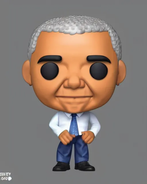 Image similar to full body 3d render of Barack Obama as a funko pop, studio lighting, white background, blender, trending on artstation, 8k, highly detailed