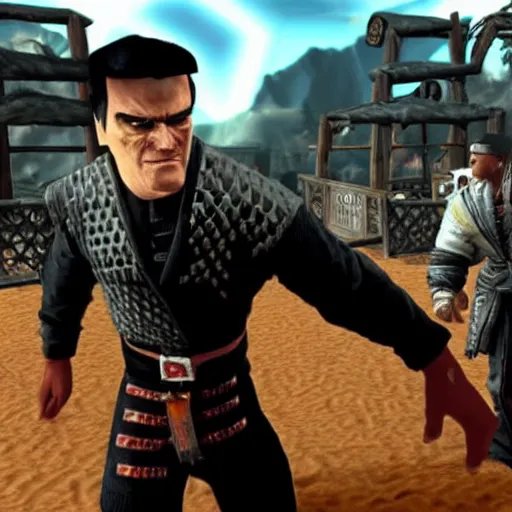 Image similar to quentin tarantino in the video game mortal kombat