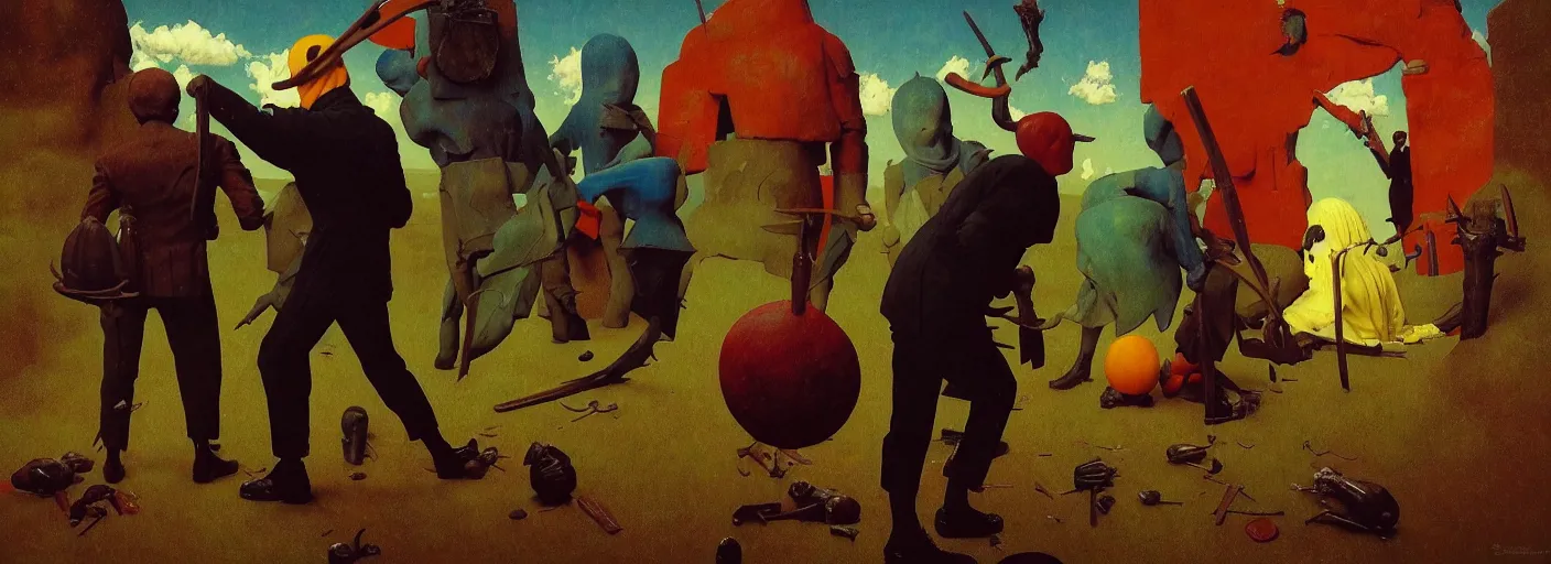 Image similar to full - body portrait surreal colorful clay fighting artstation rpg gentleman character concept art anatomy, action pose, very coherent and colorful high contrast masterpiece by norman rockwell franz sedlacek hieronymus bosch dean ellis simon stalenhag rene magritte gediminas pranckevicius, dark shadows, sunny day, hard lighting, reference sheet white! background