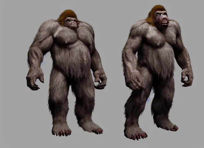 Prompt: extremely scary angry old tough rough looking albino warrior gorilla. scars, scary, gruffness, interesting 3 d character concept by square enix, in the style of league of legends, hyper detailed, cinematic, final fantasy, character concept, ray tracing, fur details, maya, c 4 d, artstation