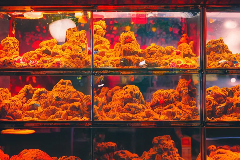 Image similar to claw machine filled with volcanos, 85mm f/11,