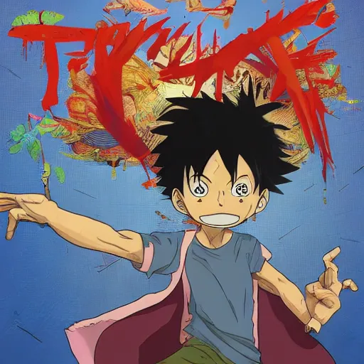 Image similar to luffy in matrix world