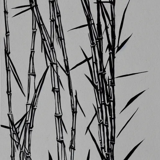 Image similar to bamboo, chinese ink painting, monochrome,