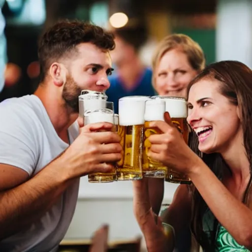 Image similar to people drinking beer, having fun