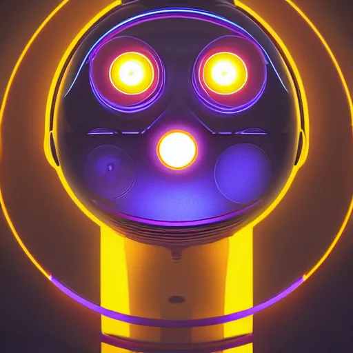 Image similar to circle in the middle is a portrait of the robot original walle by pixar in the style of cyberpunk neon, art, highly detailed colorful image, sharp focus, logo, icon, black background, photo realistic, cinematic, concept art, unreal render by michal kvac