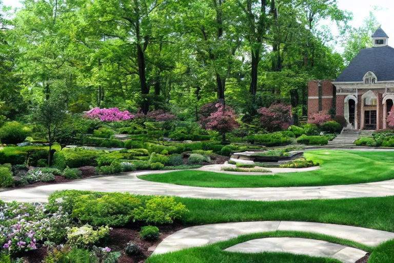 Prompt: beautiful landscaping, olmsted, masterpiece