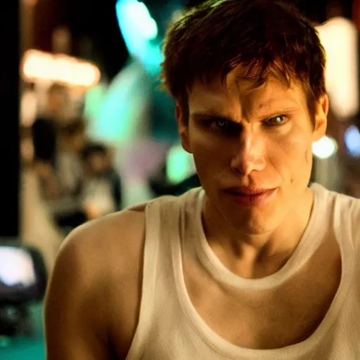 Image similar to Live Action Still of Jerma in Scott Pilgrim, real life, hyperrealistic, ultra realistic, realistic, highly detailed, epic, HD quality, 8k resolution, body and headshot, film still