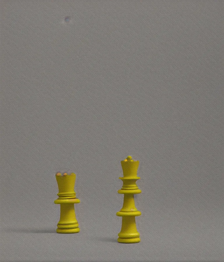 Prompt: minimal realistic textured chess - piece readymade by marcel duchamp in a museum, color bleed, light leak, marcel duchamp, man ray, hito steyerl, saadane afif, underexposed neon