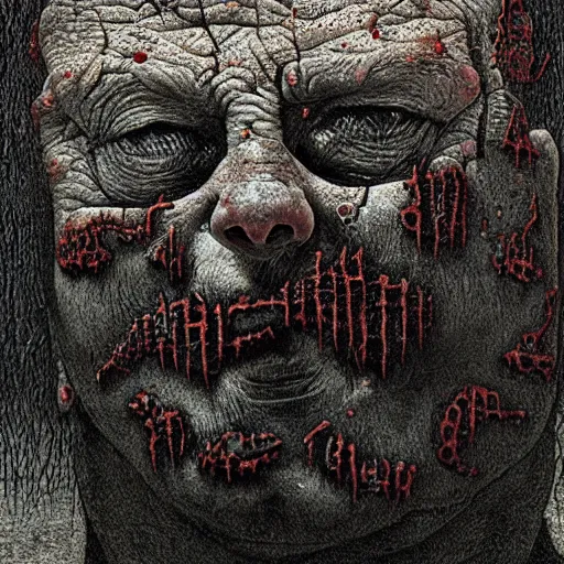 Prompt: tileable horror texture with small details lines and pimples by beksinski