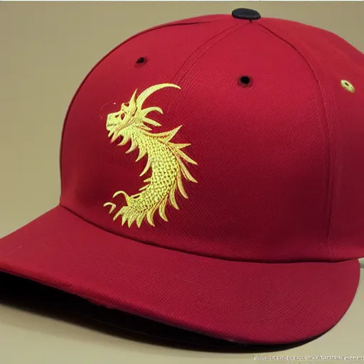 Prompt: china red dragon mark on hat