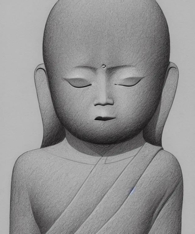 Prompt: jizo statue high details, masterpiece pencil sketch by mœbius