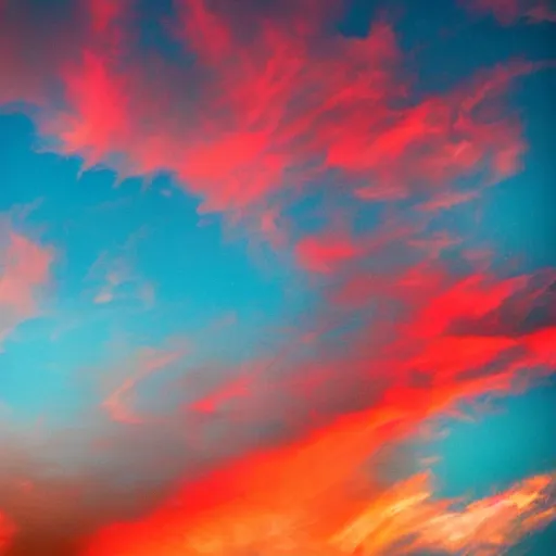 Image similar to red blue and yellow sky