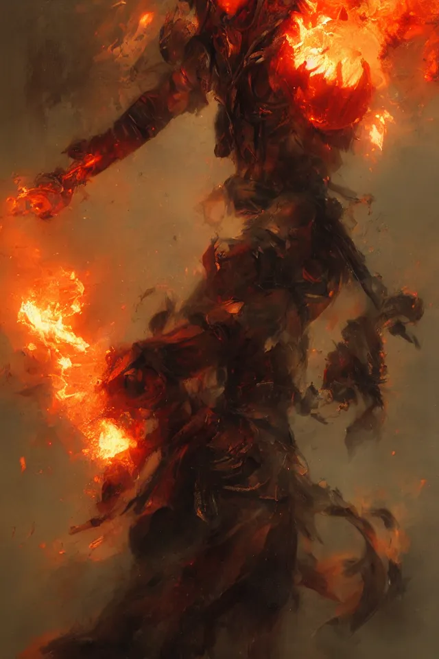 Image similar to The pyromancer by ruan jia