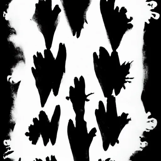Prompt: one big inkblot on the paper, rorschach test, symmetrical, lightly styled to andy warhol