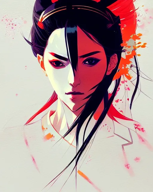 Prompt: a ultradetailed beautiful panting of a stylish woman samurai, by conrad roset, greg rutkowski and makoto shinkai, trending on artstation