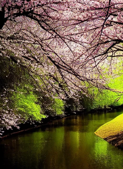 Image similar to beautiful spring season photography trees and river award winning cinematography