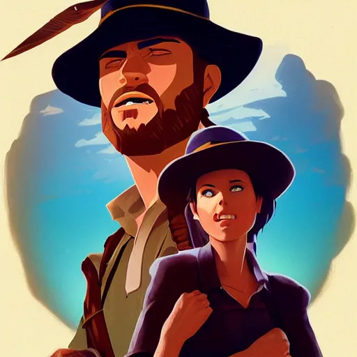 Image similar to face icon stylized minimalist raiders of the lost ark 1 9 8 1, loftis, cory behance hd by jesper ejsing, by rhads, makoto shinkai and lois van baarle, ilya kuvshinov, rossdraws global illumination